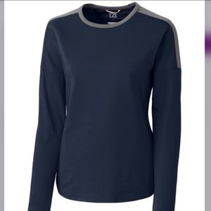 Cutter & Buck Navy Color Block Cheer Long-Sleeve Tee